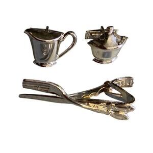 Cuff Links and Tie Clip Cooking Chef Style 03 Pieces Set